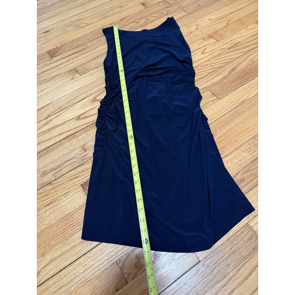 Norma Kamali KAMALIKULTURE Sleeveless Shirred Waist Navy Bodycon Dress Large‎ - Picture 8 of 9